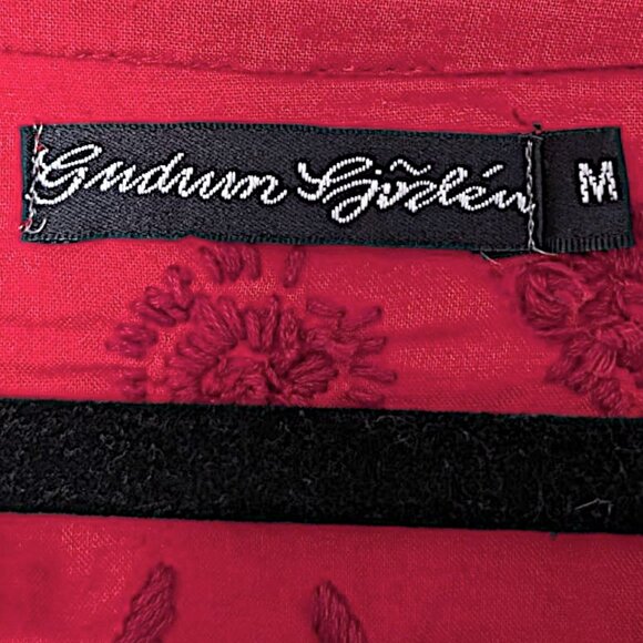 Gudrun sjoden 100% organic cotton floral embroidered ballon sleeve boho tunic M - Picture 7 of 8